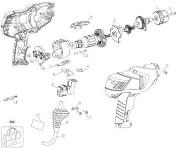Part Location Diagram of 90510030 DeWALT Switch
